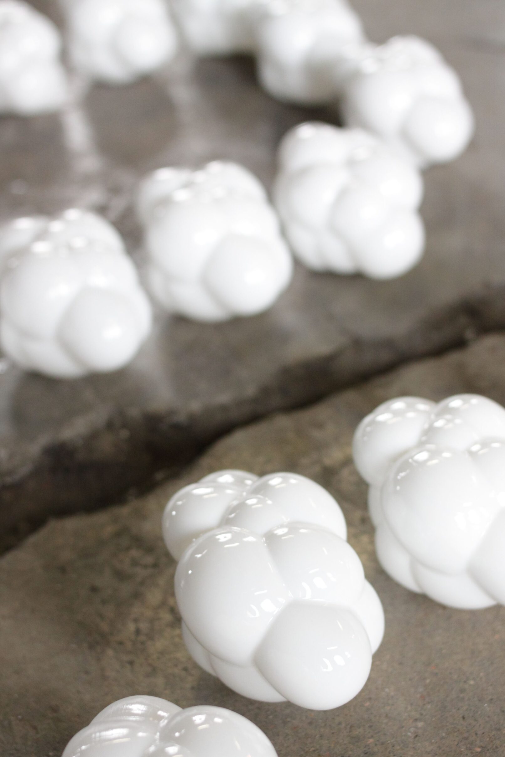 cumulus glass ornaments close-up